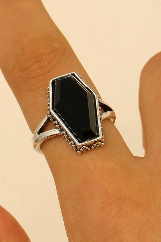 Skull Coffin Cross Adjustable Ring