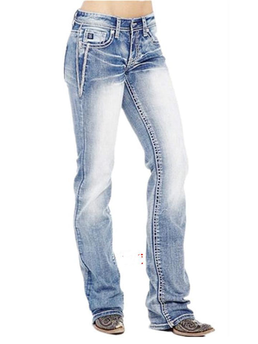 Women's American Flag Stretch Washed Bootcut Jeans