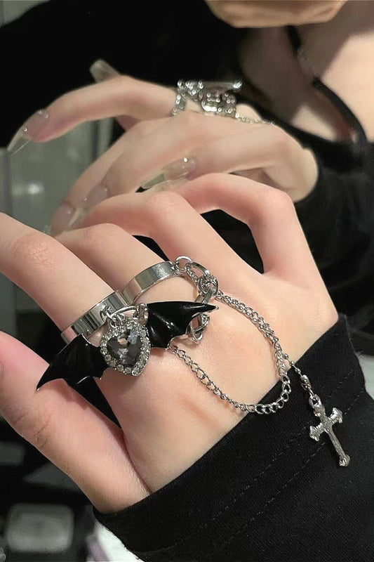 Dark Devil Tassel Chain Ring