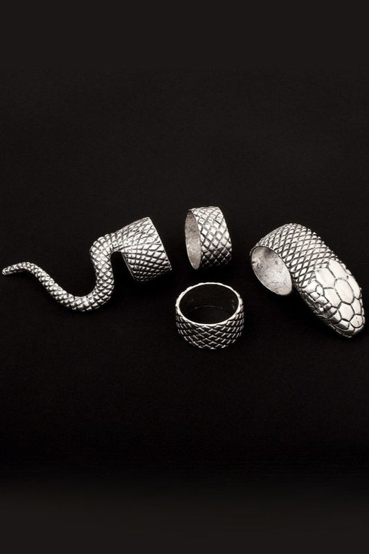 Retro Heavy Metal Dark Python Ring