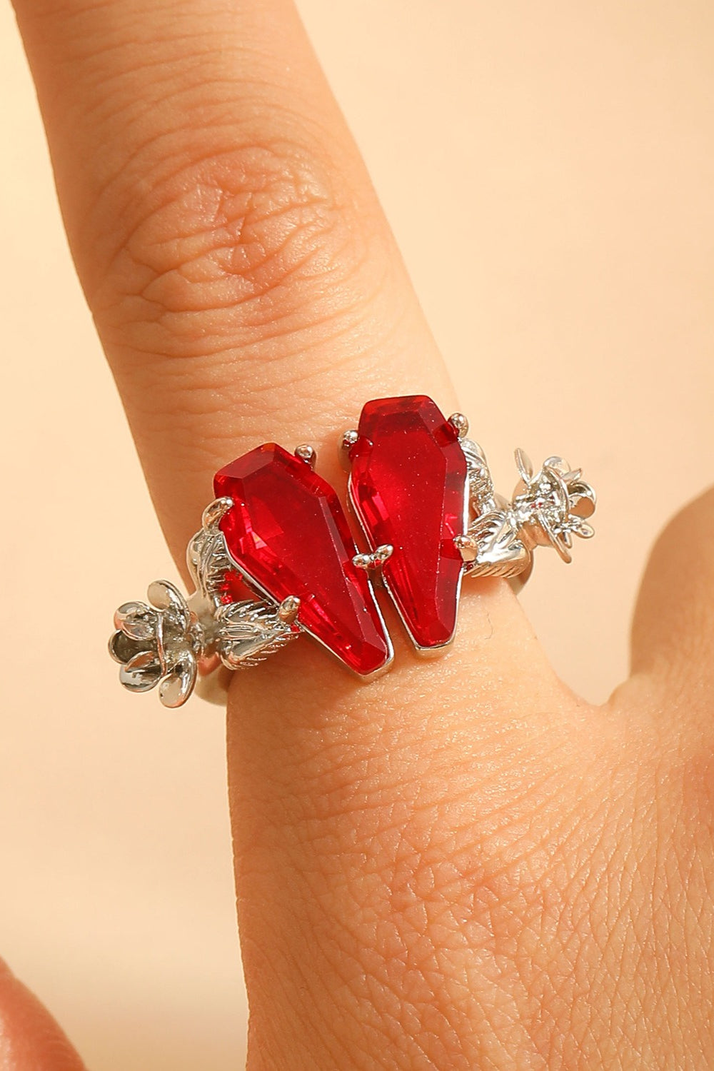 Dark Gothic Cross Coffin Ring