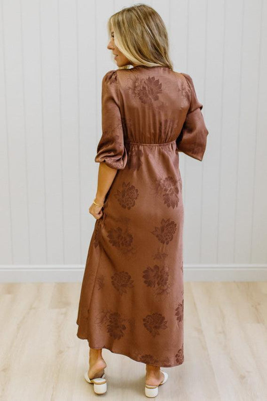 Elli Embossed Satin Maxi