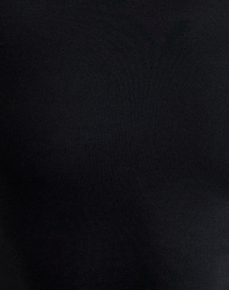 Ione Quarter Sleeve Top in Black