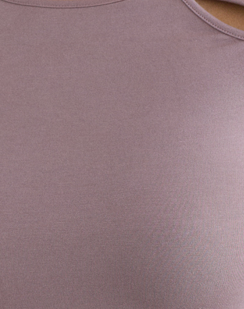 Kalais Long Sleeve Twisted Top in Dusty Mauve