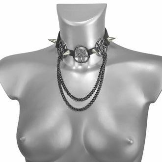 Collar (boot harness) Triple Chain Pentagram Boot Strap