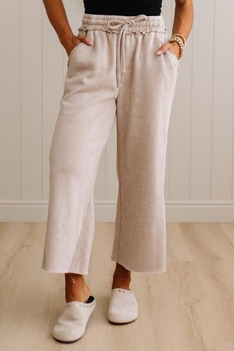 Mineral Wash Wide Leg Crop Sweats