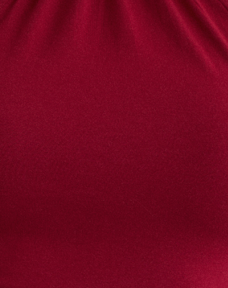 Raceline Halterneck Top in Rayon Jersey Adrenaline Red
