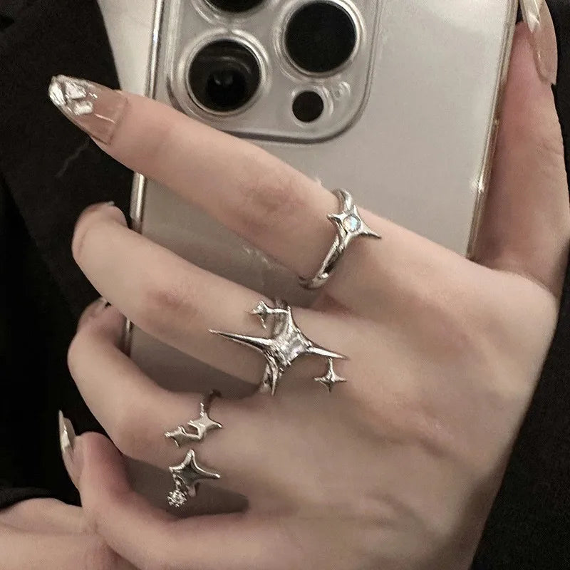 Irregular Cross Star Gothic Ring