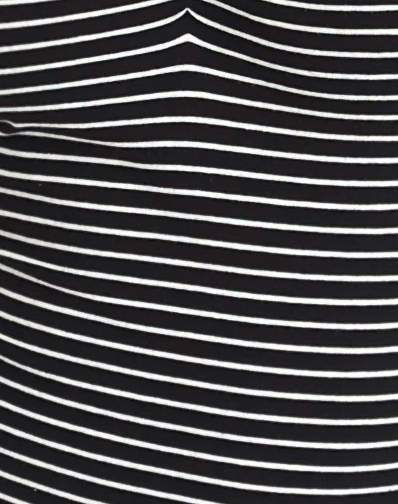 Subita Long Sleeve Top in Stripe Jersey Black and White