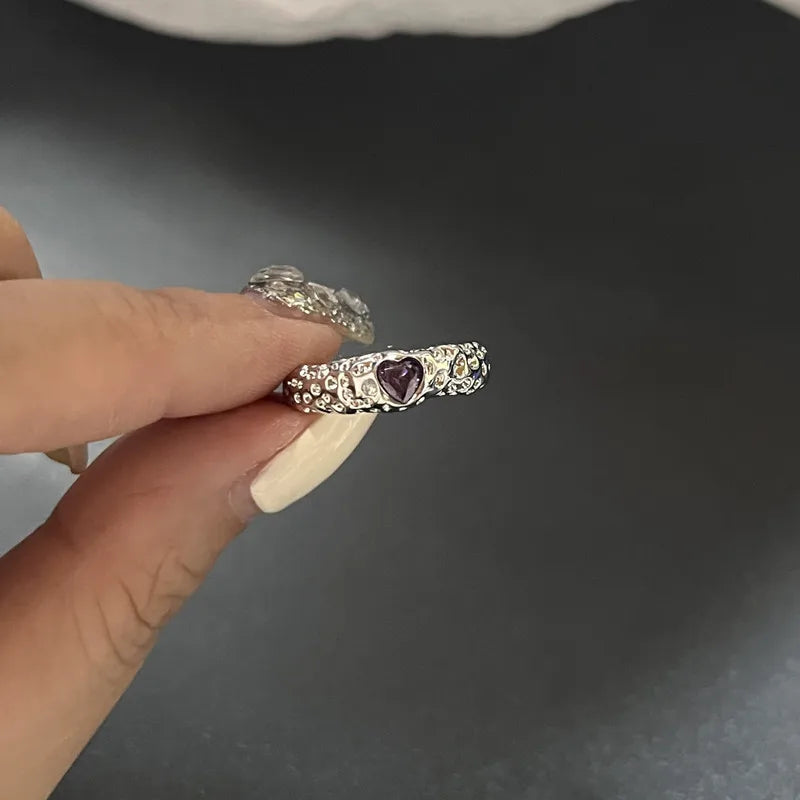 Colorful Stone Drip Rhinestone Gothic Ring