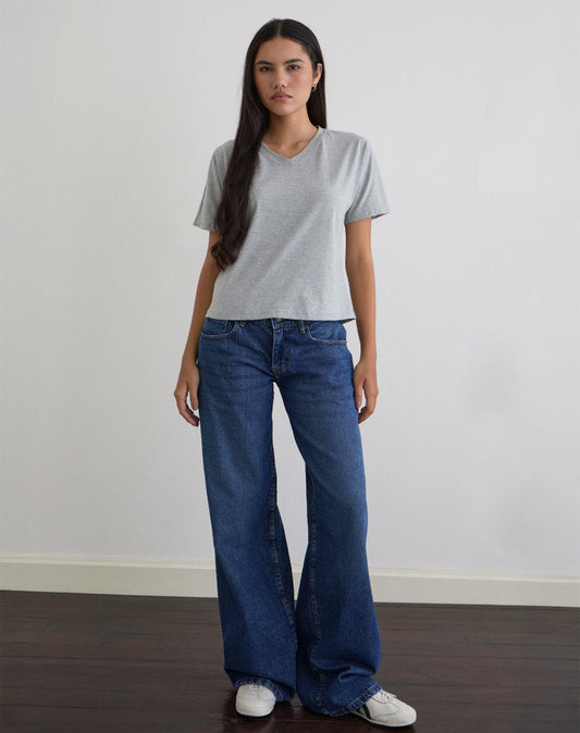 Viman Top in Jersey Grey Marl
