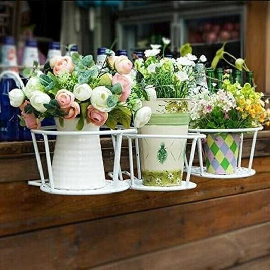 🌿 No-Drill Hanging Plant Stand – Strong Metal Balcony Railing Flower Holder (Up to 27.5 lbs Load)