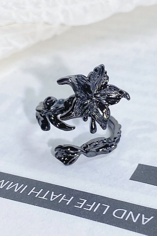Retro Floral & Plant Stack Ring