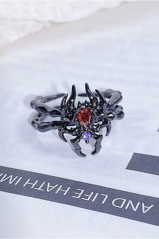 Vintage Gothic Serpent Bug Layered Ring