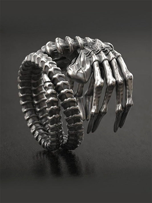 Punk Domineering Demon Skull Claw Ring