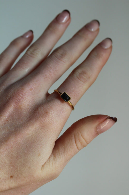 Karma - Ring - Natural Stone - Stainless Steel - Adjustable
