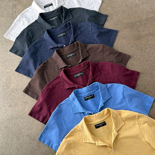 Los Feliz Crop Muscle Polo | Slub - Classic White