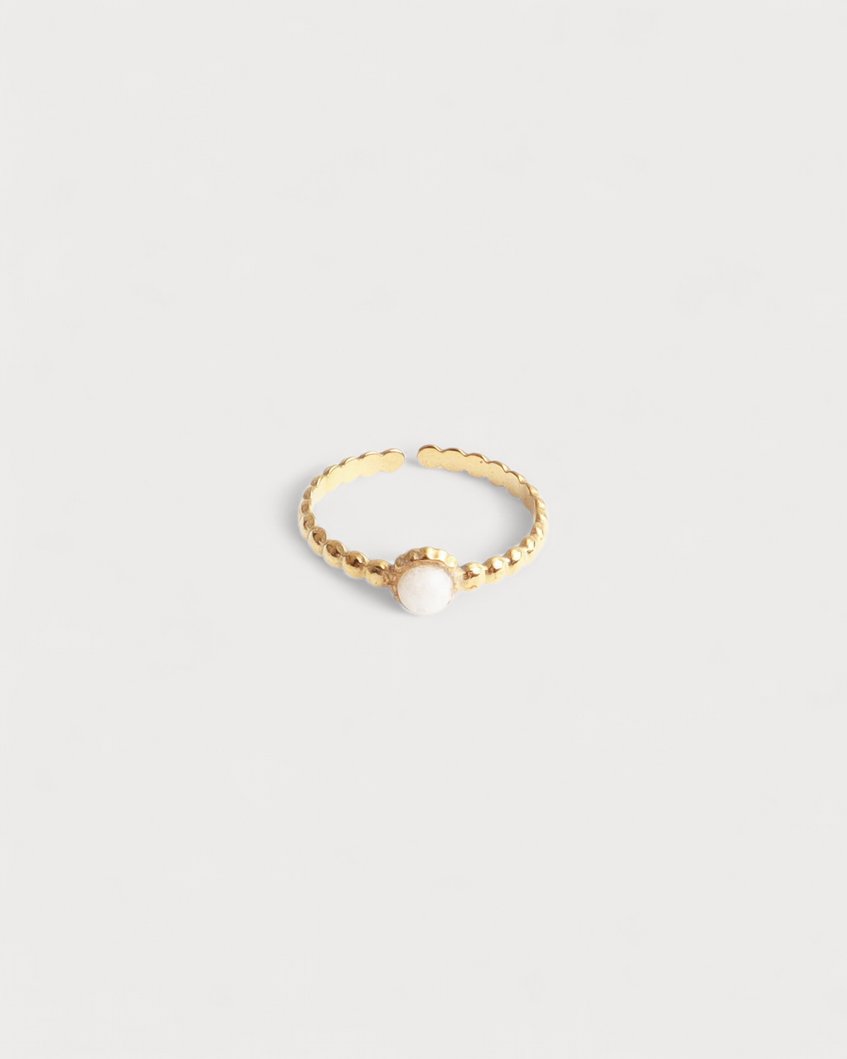 Nadine - Ring - Stainless Steel - Adjustable - Natural Stone