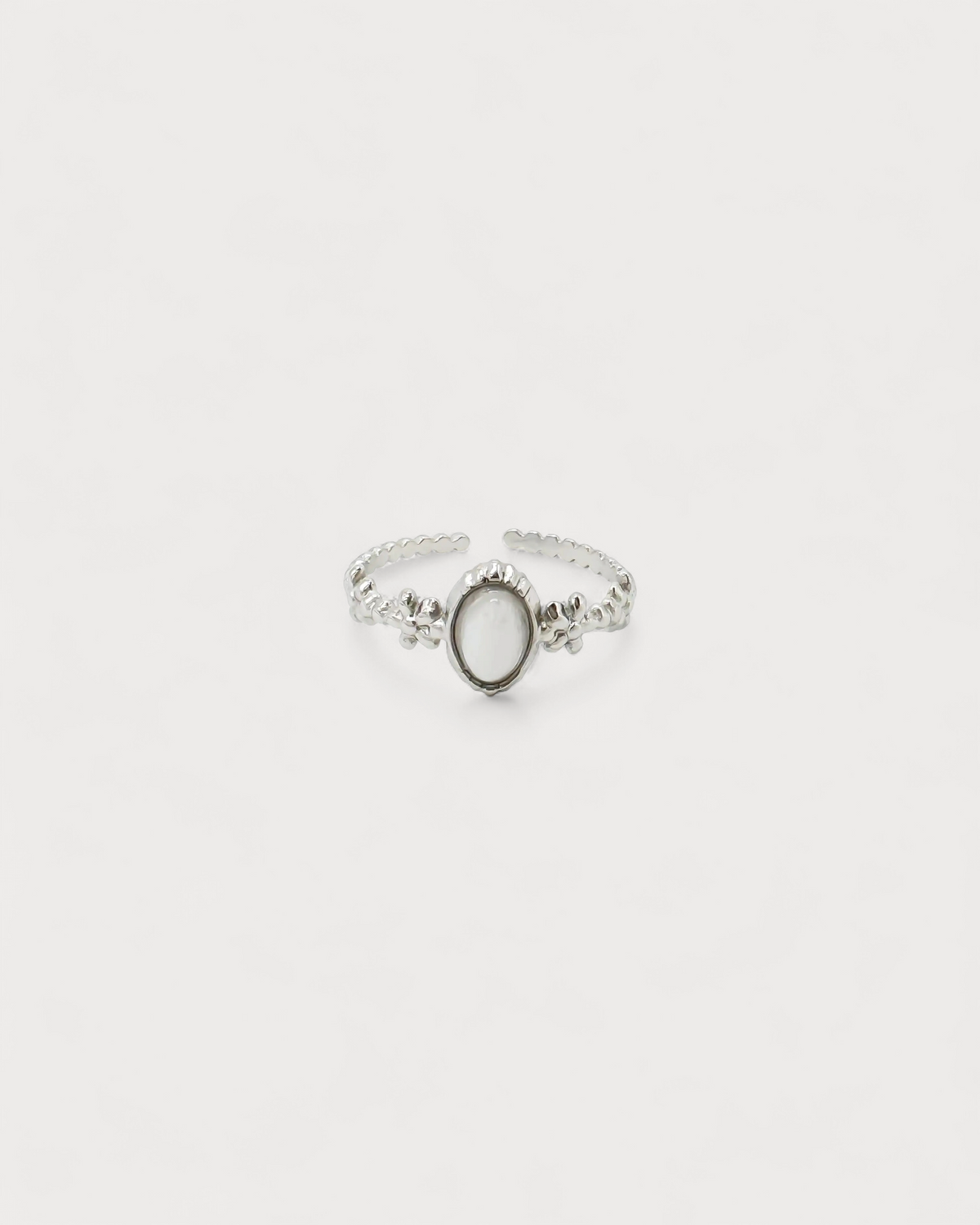 Lisa - Ring - Natural Stone - Stainless Steel - Adjustable