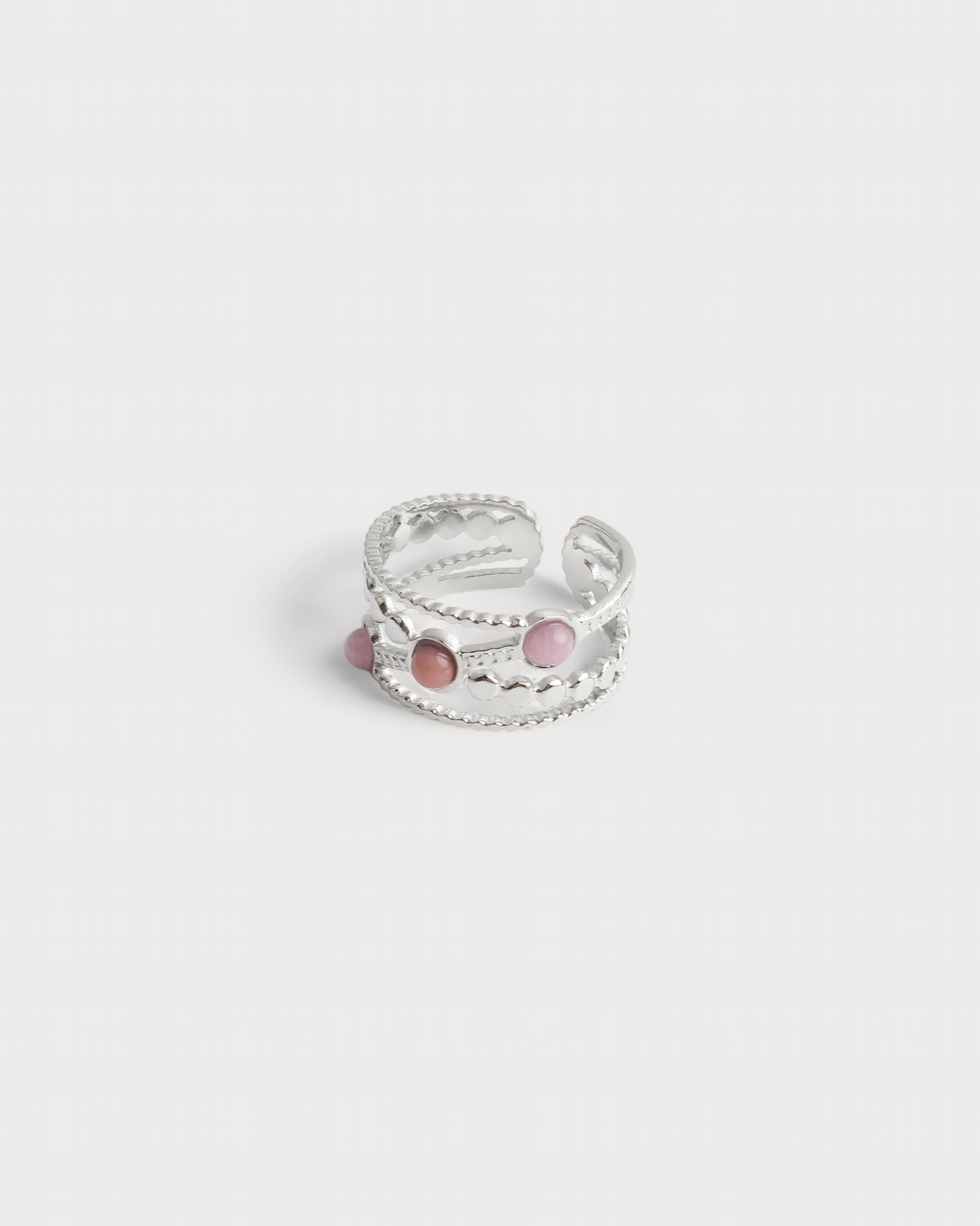 Noelle - Ring - Natural Stone - Stainless Steel - Adjustable