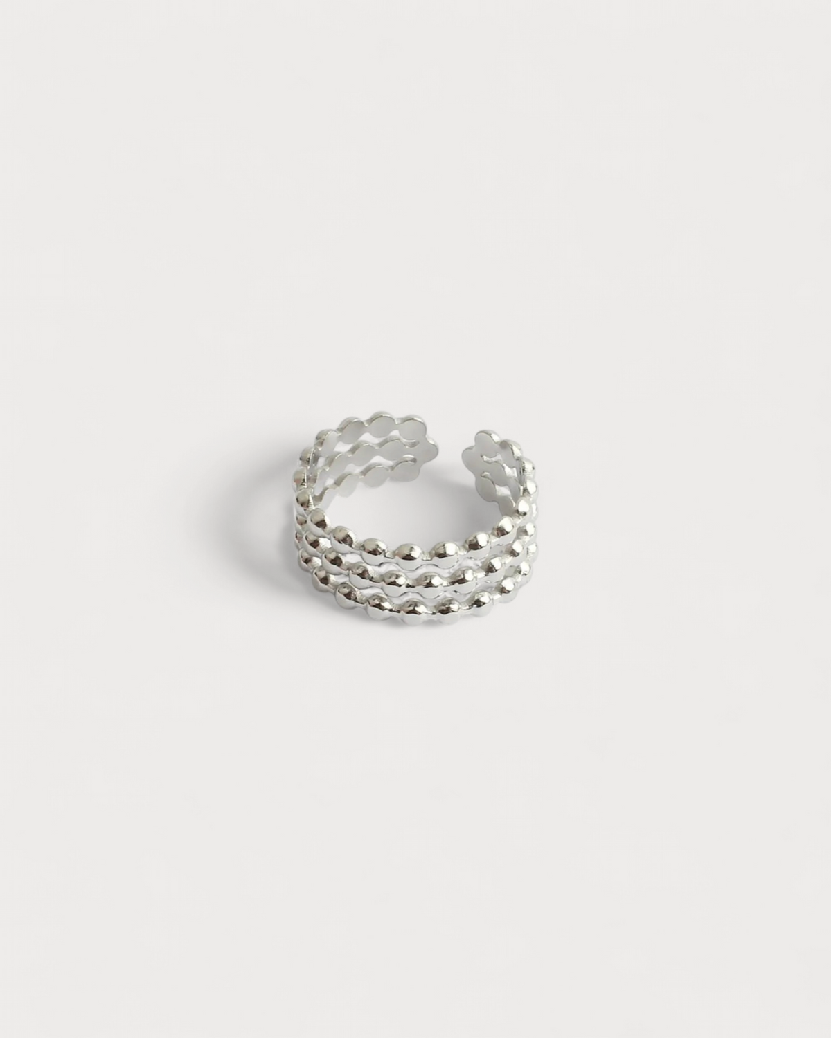 Dotted - Ring - 3 layer - Stainless Steel - Adjustable