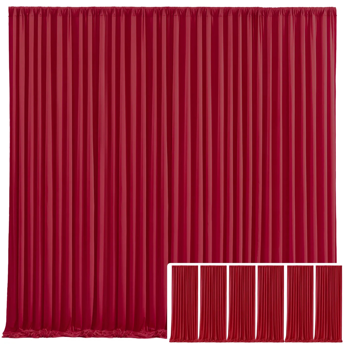 ✨ Cortinas de Fondo Elegantes – Cortinas Suaves de Poliéster para Bodas, Fiestas y Decoración del Hogar (Fácil Instalación y Reutilizables)