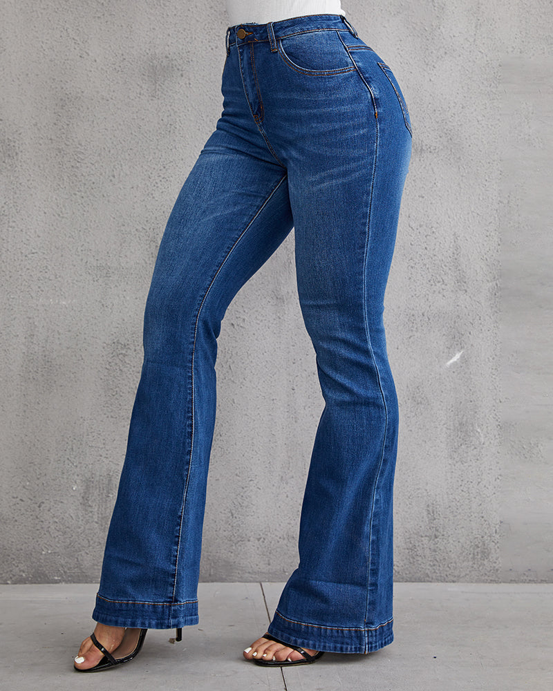 90s Vintage Classic Flare Hem High Waist Jeans