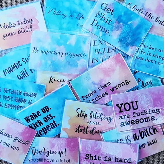 Funny Motivation Cards Gift ✡️(1 Set of 20 Sheets)