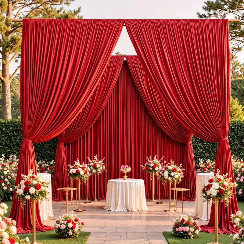 ✨ Elegant Backdrop Curtains – Soft Polyester Drapes for Wedding, Party & Home Decoration (Easy Setup & Reusable)