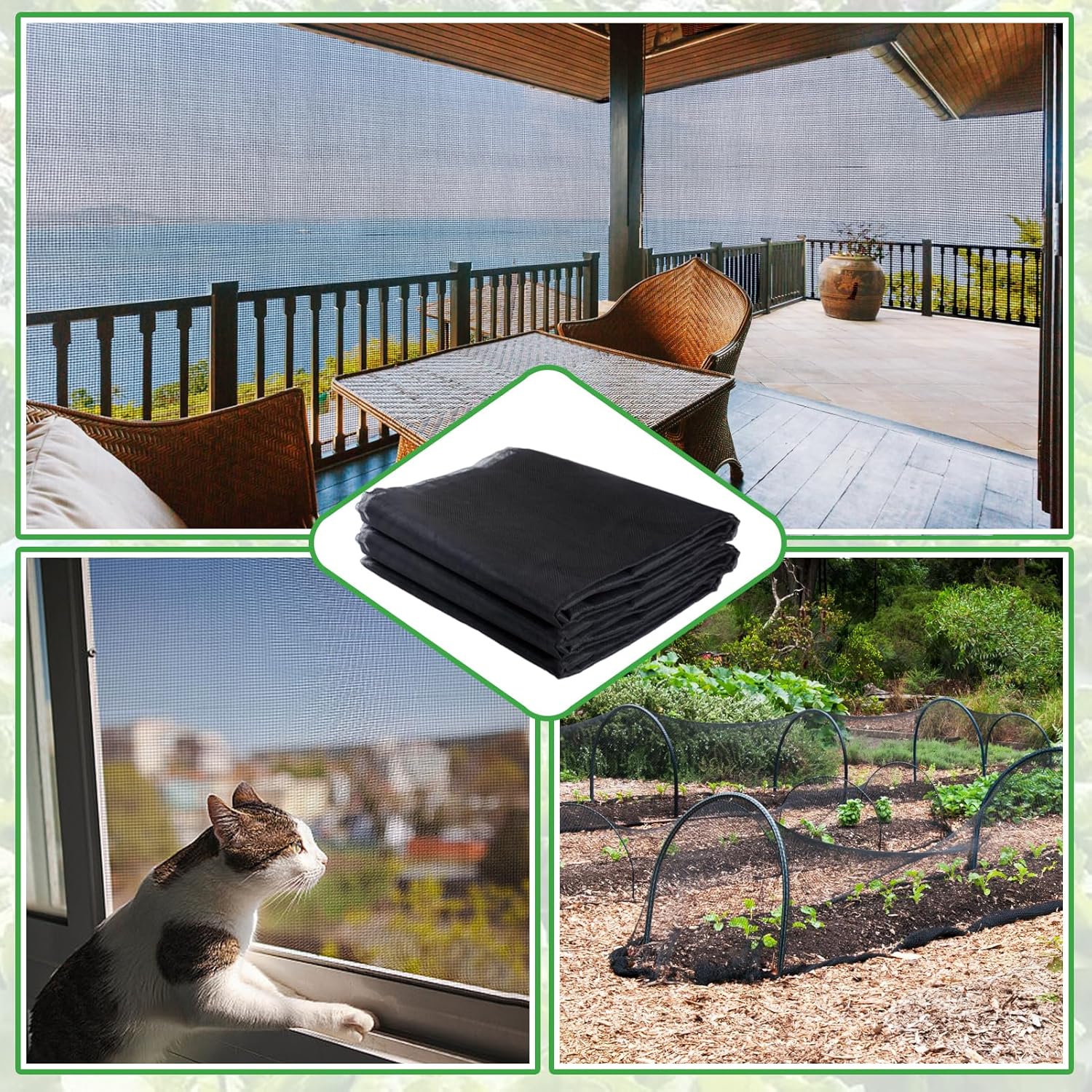 Mosquitera de Protección de Verano – Malla Transpirable Anti-Insectos para Patios, Balcones, Jardines y Espacios Exteriores 🦟☀️