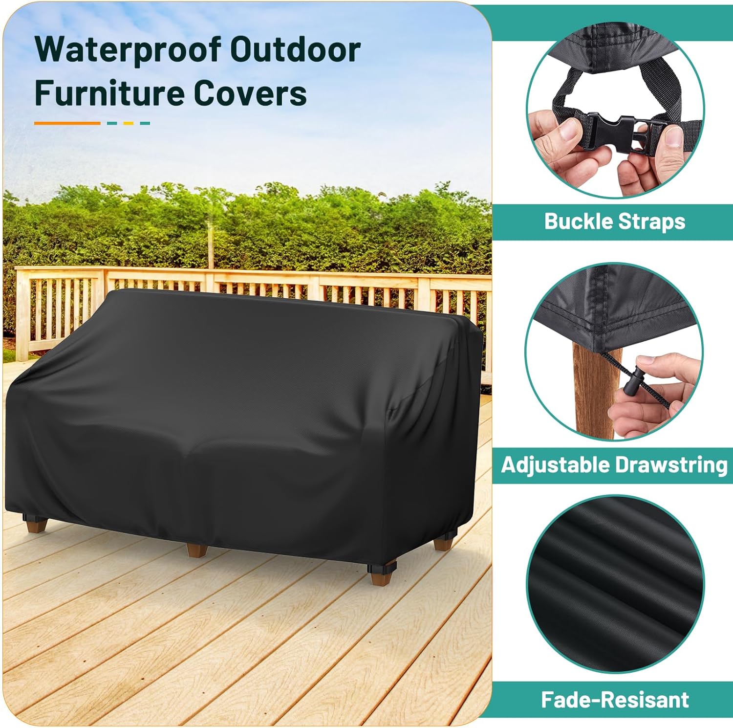 🏡 Heavy-Duty Patio Furniture Cover – Waterproof UV & Wind Resistant Protection