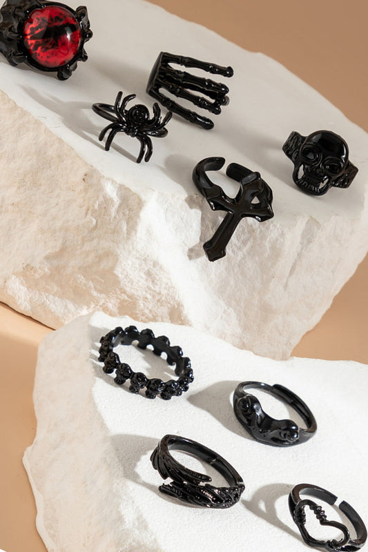 Gothic Hip Hop Stackable Multi Ring