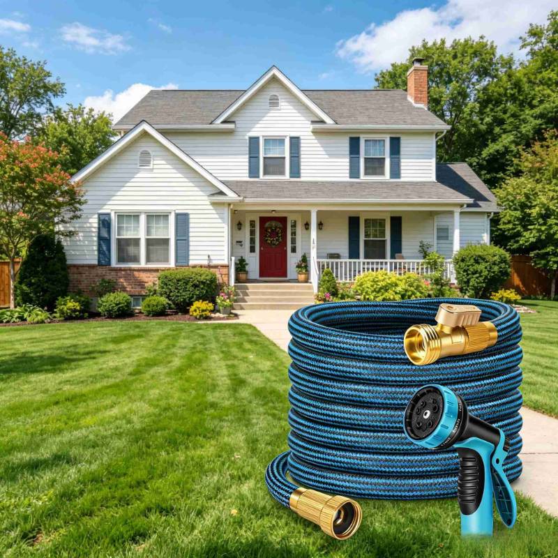 💦 Ultra-Flexible Expanding Water Hose – Kink-Free 3X Stretch Garden Hose with Multi-Function Spray Gun