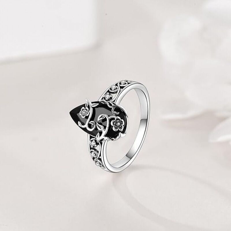 Black Agate Vine Ring