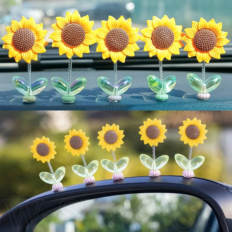 Wobble Sunflower Car Dashboard Ornament