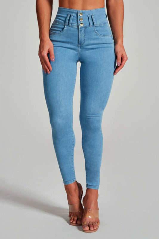 Women's High Waist Skinny Stretch Jeans