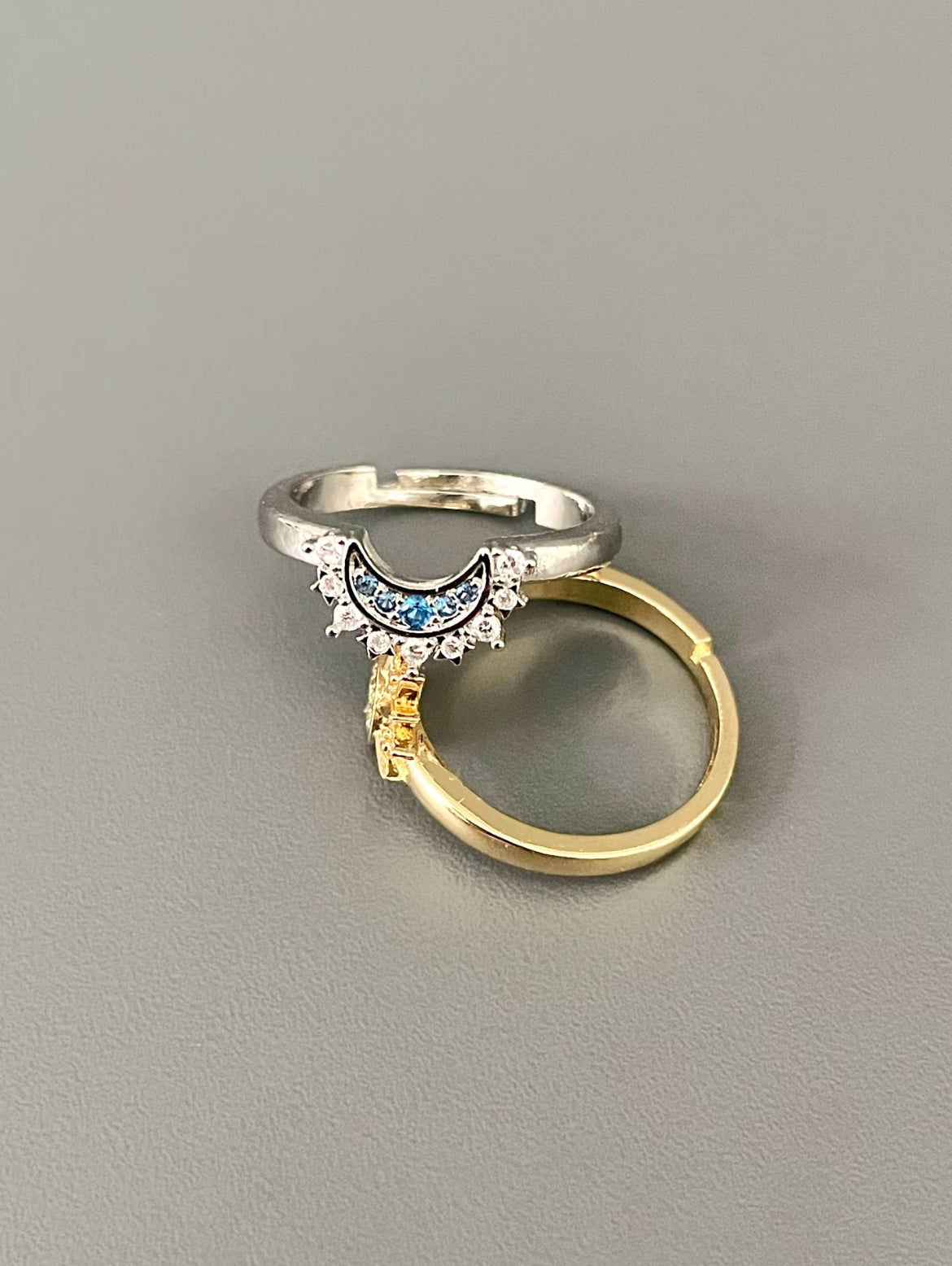 sun & moon adjustable matching rings