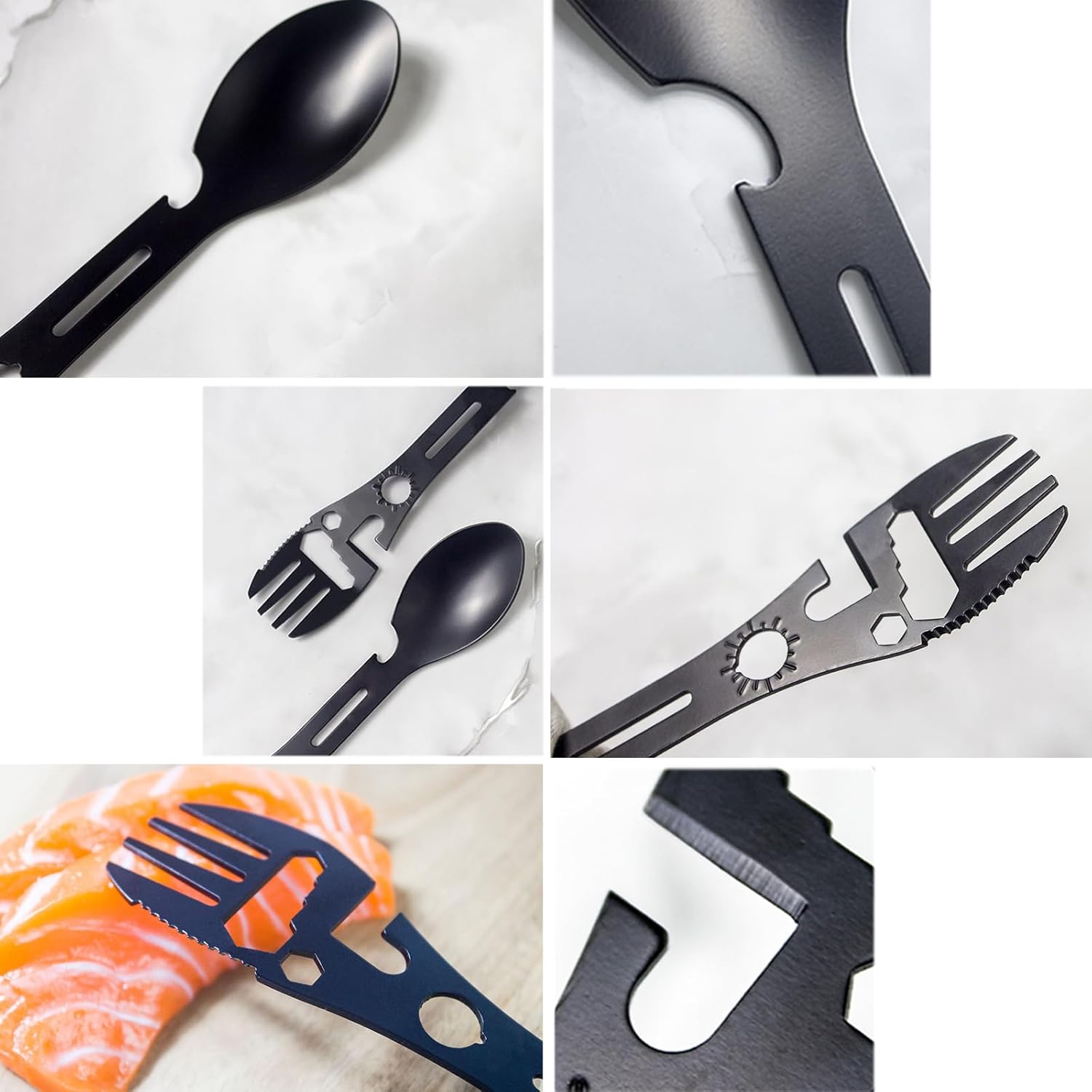 4-In-1 Outdoor Camping Multi Tool – Fork Spoon Bottle Opener & Wrench