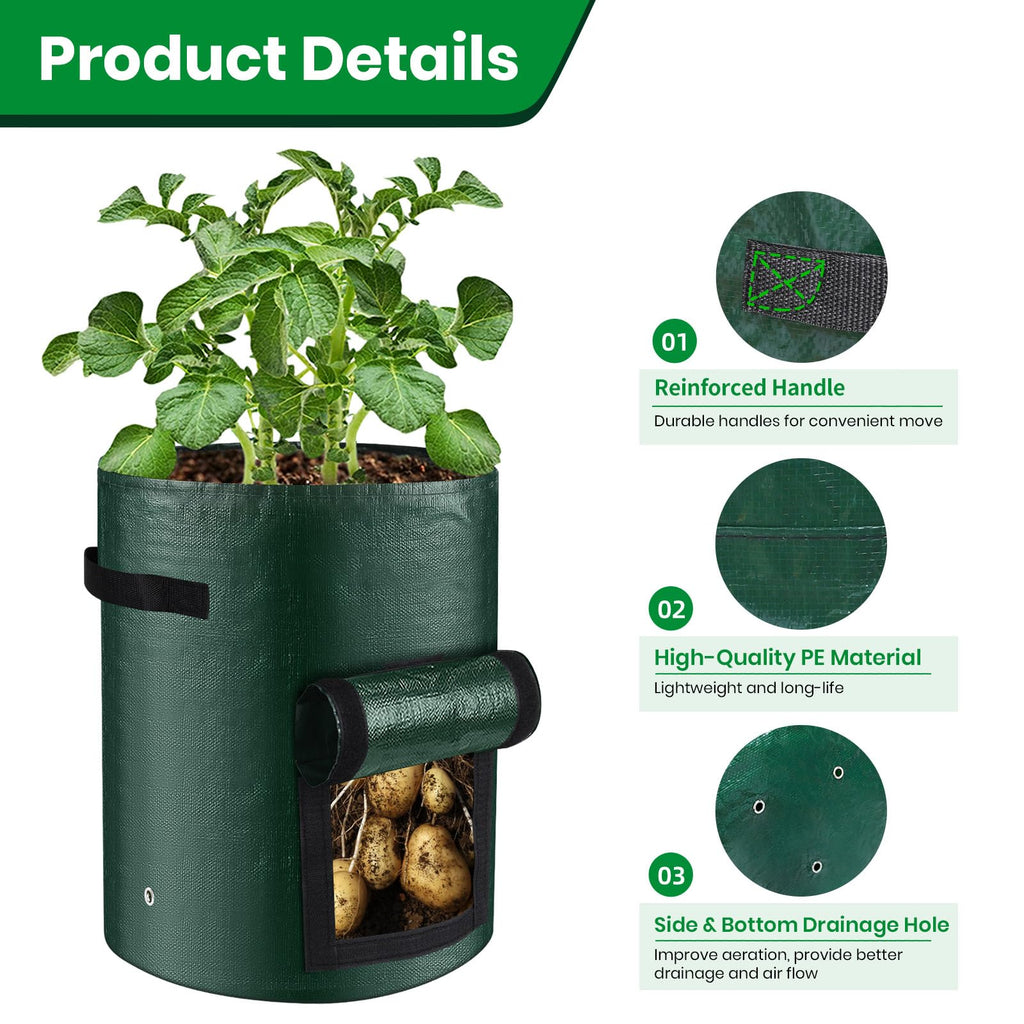 10 Gallon Potato Grow Bags with Harvest Window