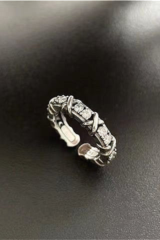 Y2K Colorful Diamond Cross Ring