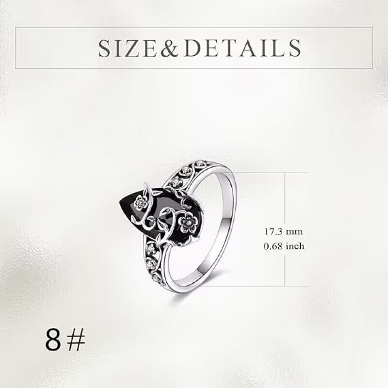 Black Agate Vine Ring