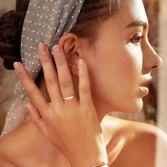 14K Gold Filled Initial Ring – Dainty Letter Band for Women