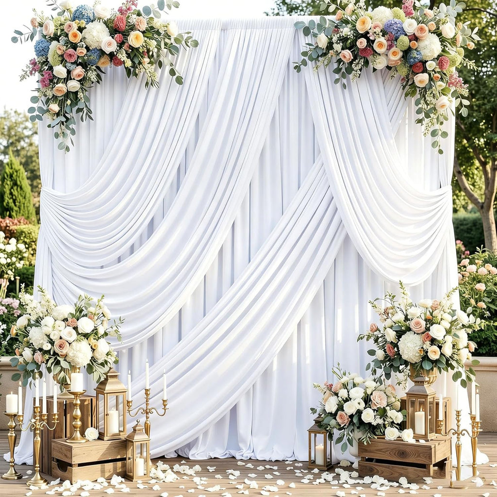 ✨ Elegant Backdrop Curtains – Soft Polyester Drapes for Wedding, Party & Home Decoration (Easy Setup & Reusable)