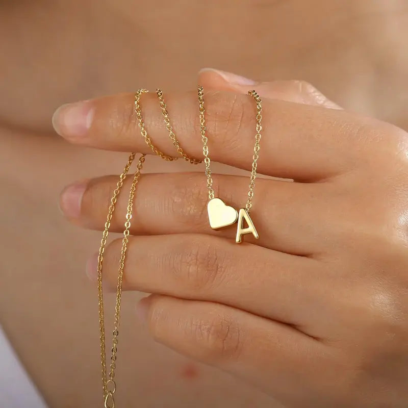 Heart Initial Necklace