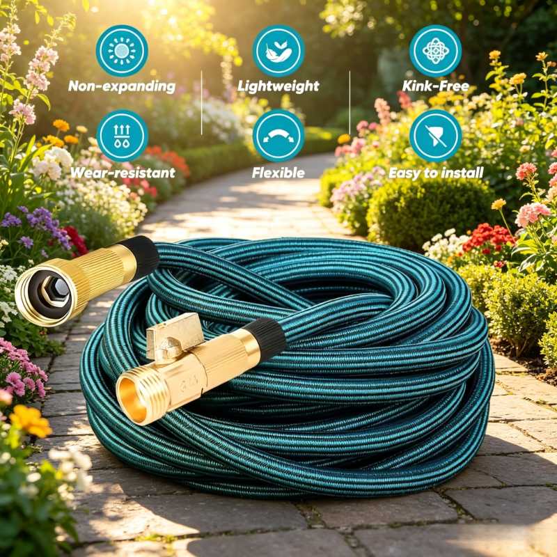 💦 Ultra-Flexible Expanding Water Hose – Kink-Free 3X Stretch Garden Hose with Multi-Function Spray Gun