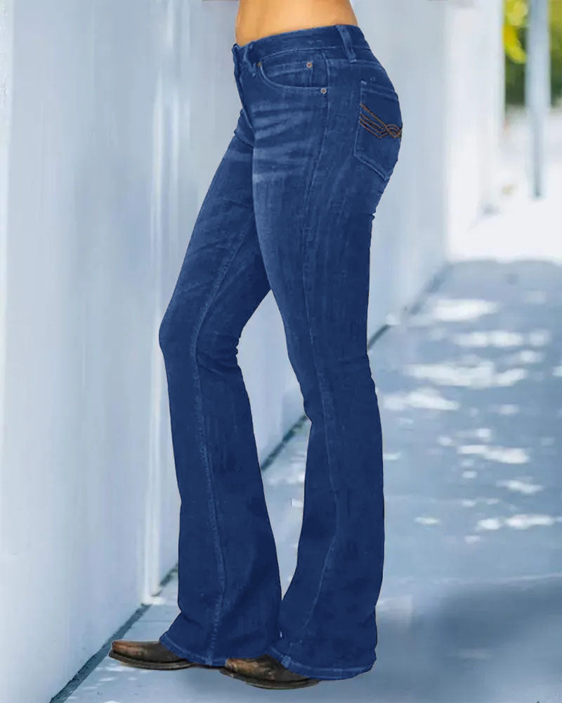 New Vintage Mid Waist Flare Jeans