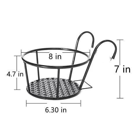 🌿 No-Drill Hanging Plant Stand – Strong Metal Balcony Railing Flower Holder (Up to 27.5 lbs Load)