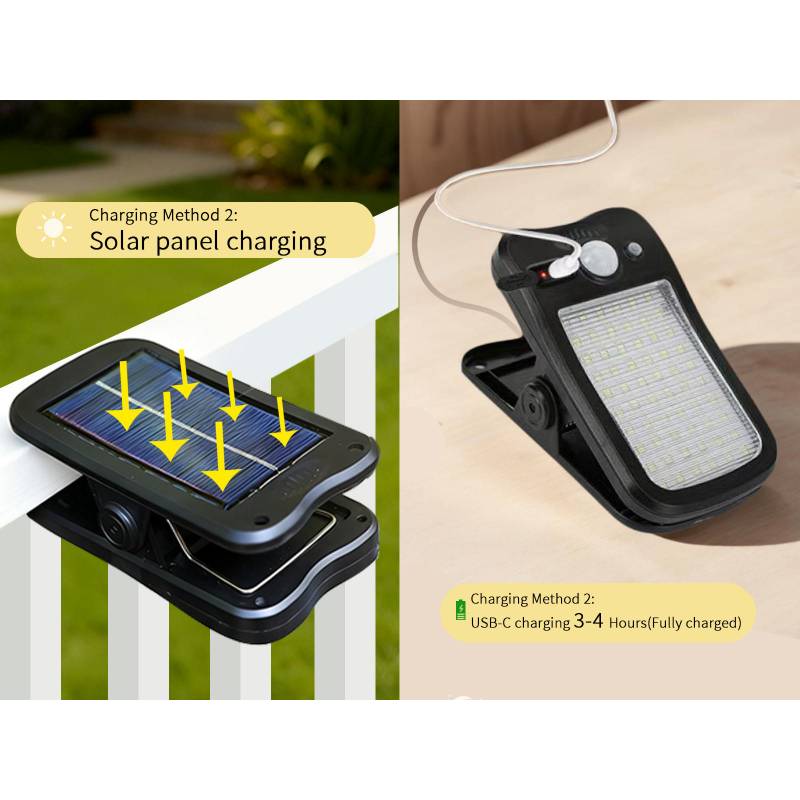 Solar Motion Sensor Clip Light – Waterproof Outdoor LED Lamp