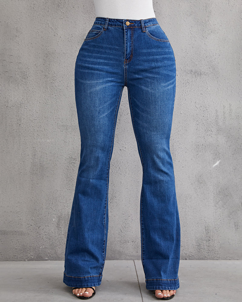 90s Vintage Classic Flare Hem High Waist Jeans