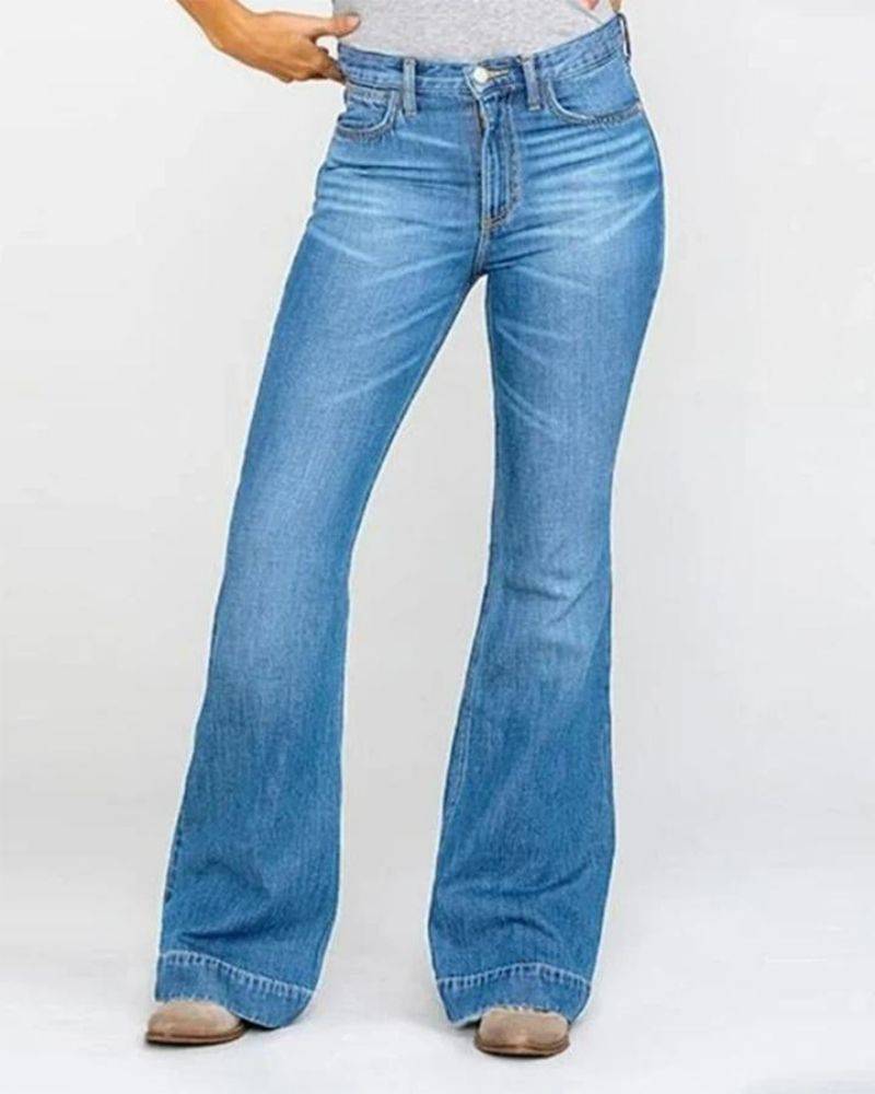 90s Vintage Classic Flare Hem High Waist Jeans